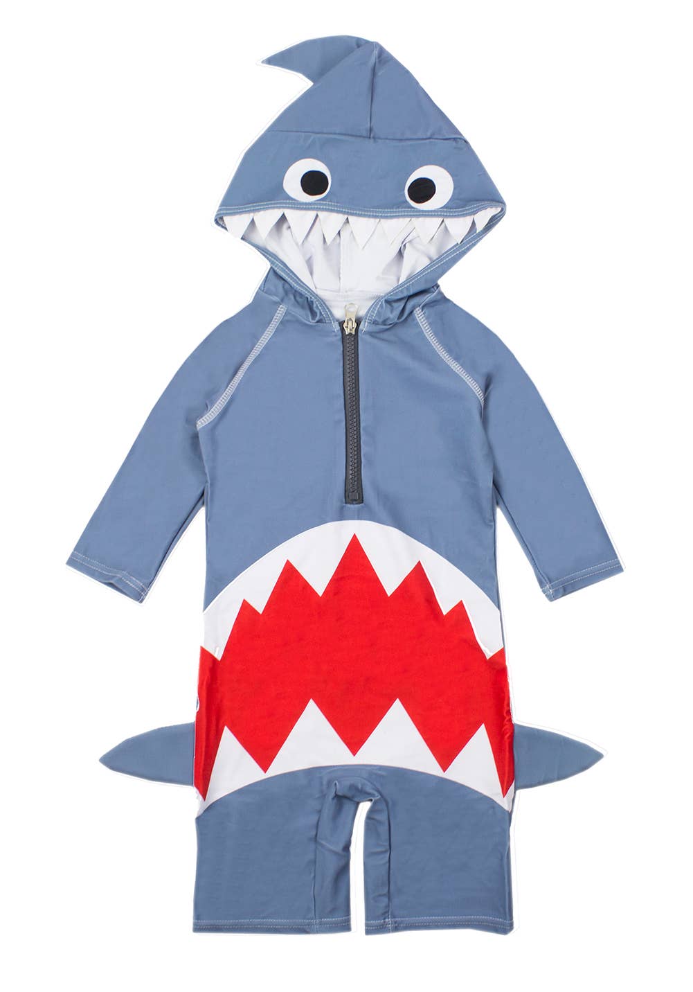 Grey Shark One-Piece Boy Swimwear