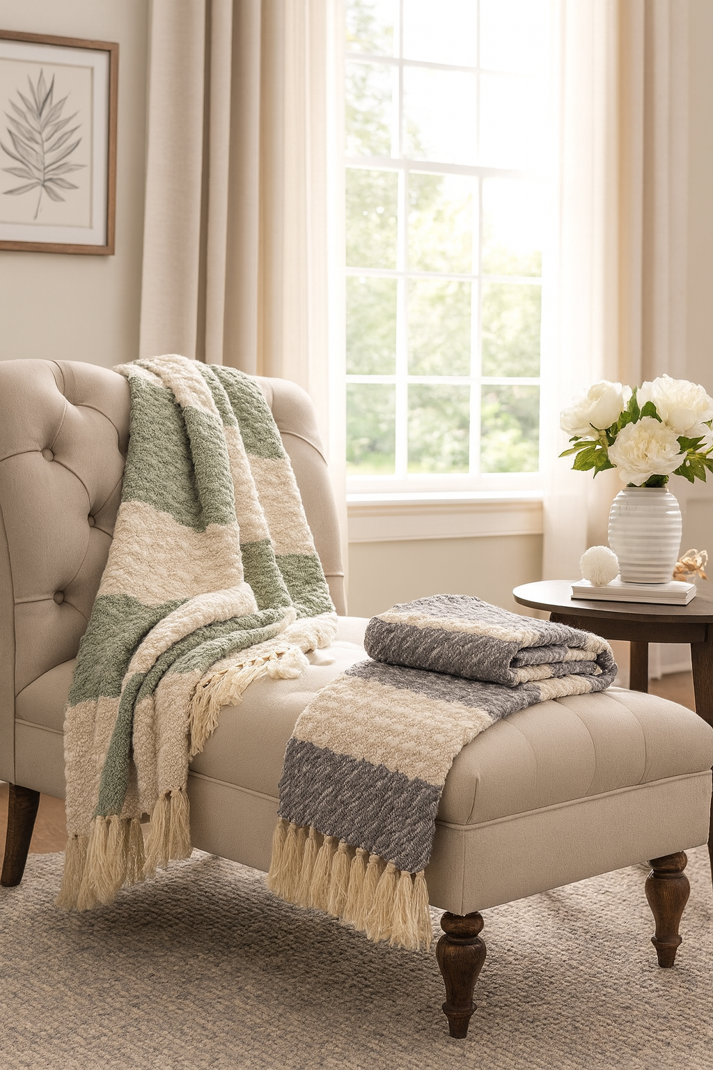 Nubby Striped 50"X60" Throw Blanket