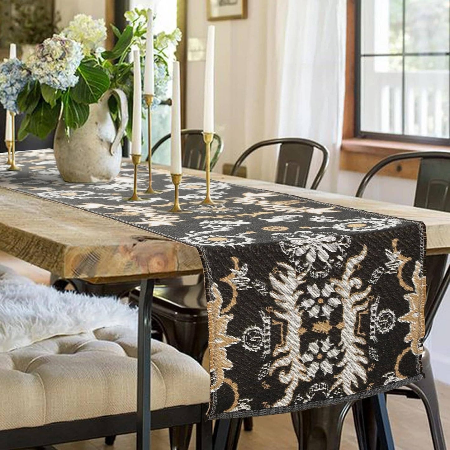 Jacquard Reversible 14x72 Inch Table Runner