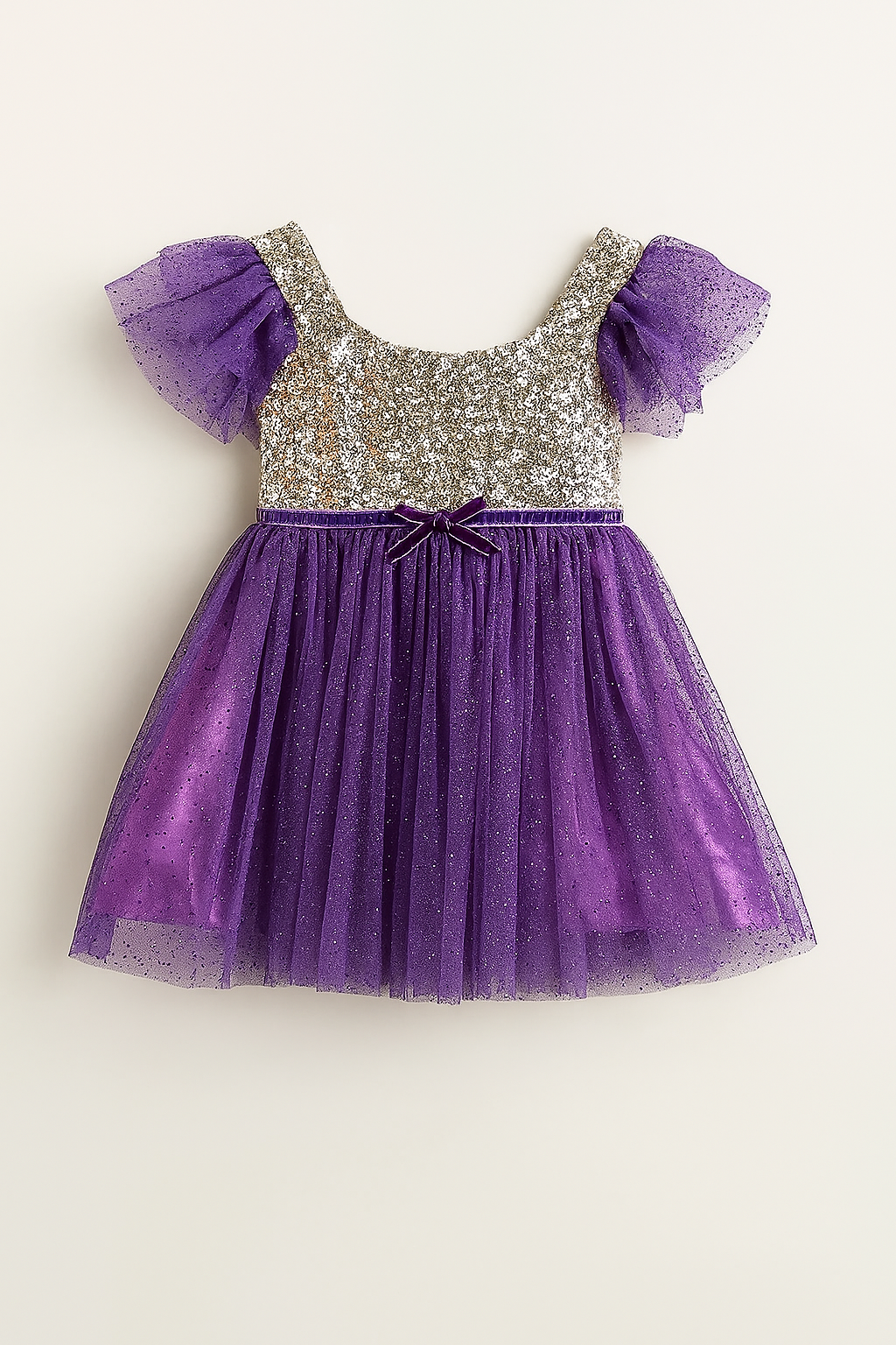 Purple Gold Sequin Girl Dress