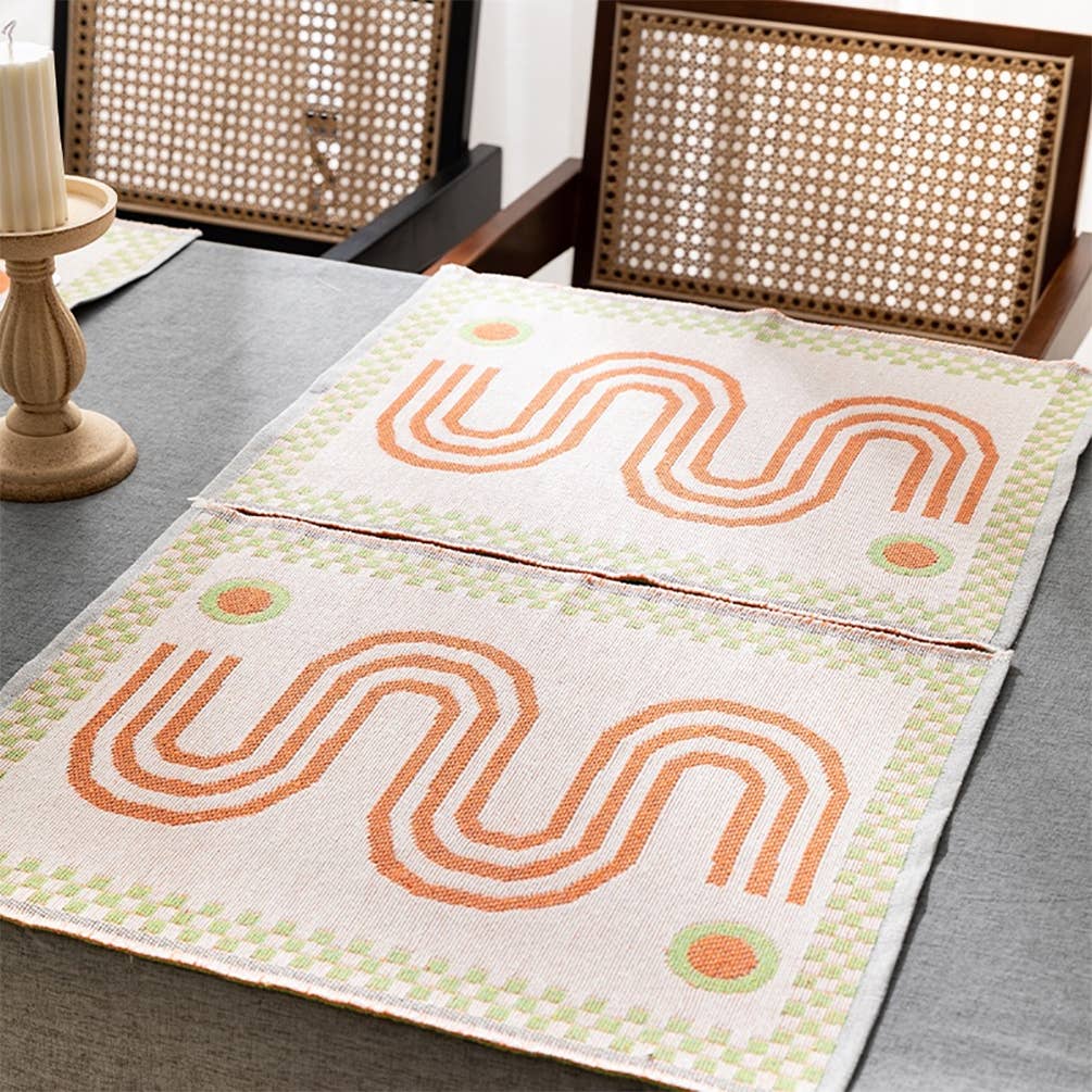 PM0025 - Wavy Design Reversible Woven Placemat