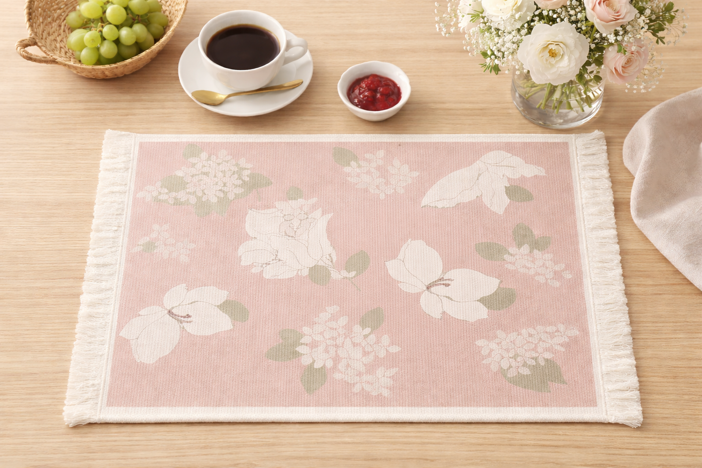 Pale Pink Botanical Design 14"X19" Placemat