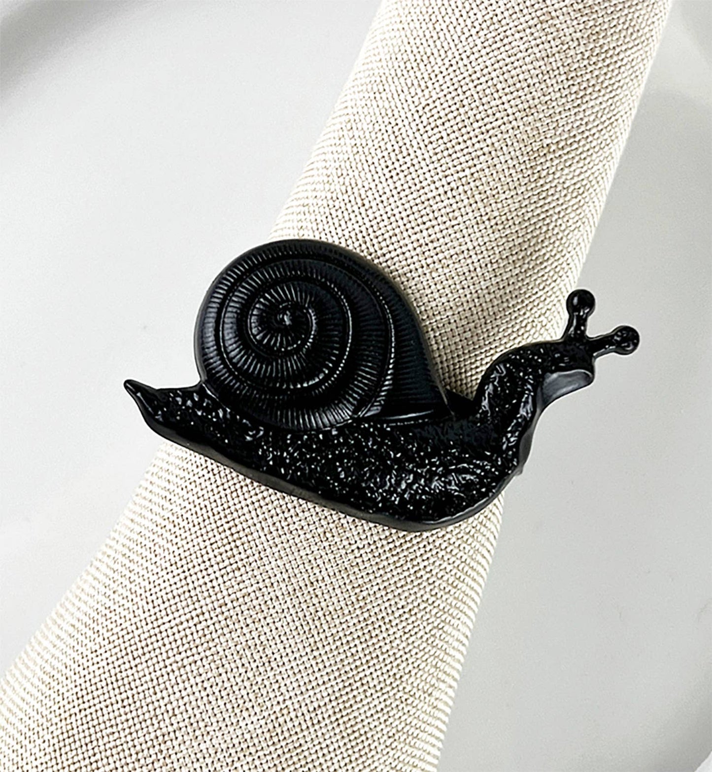 Black Snail Metal Napkin Ring Holder