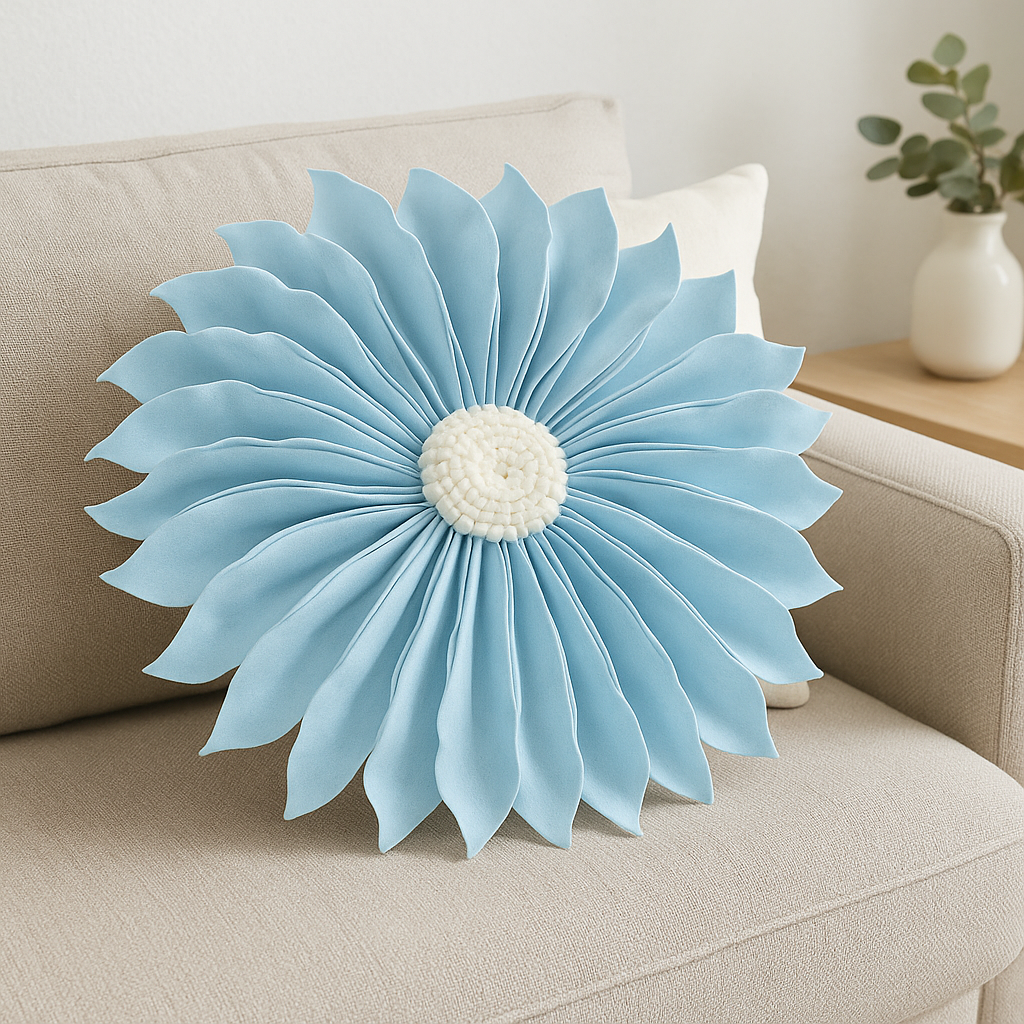 Aqua 3D 13" Felt Decorative Throw Pillow