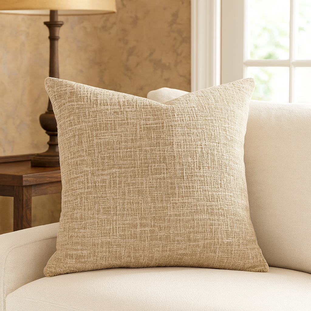0009 - Natural Down Filled Cotton 20" Throw Pillow