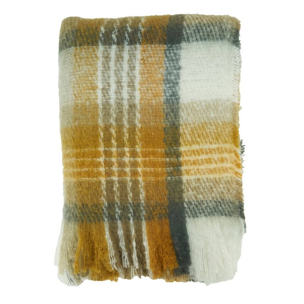 Faux Mohair Check 50x60 Throw Blanket