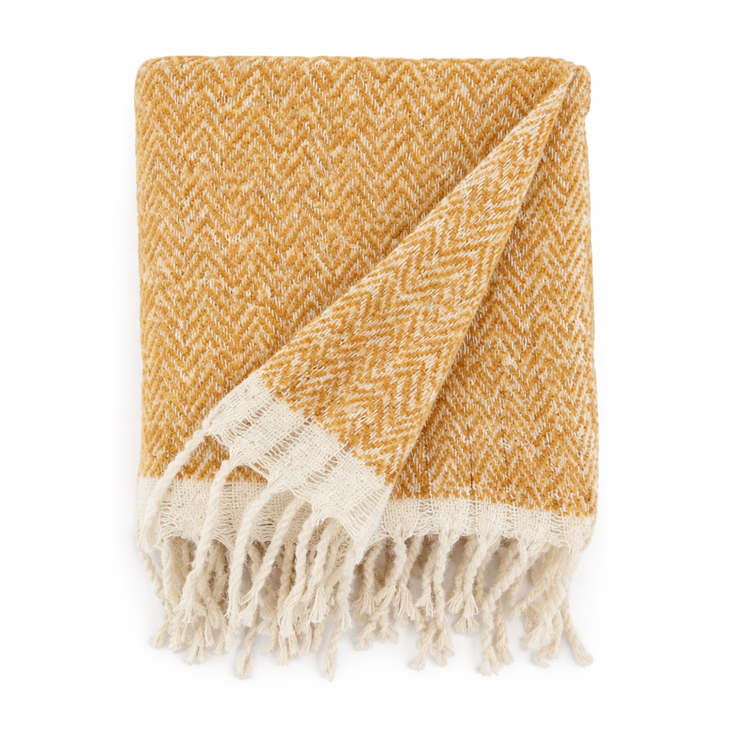 Natural Faux Mohair 50x60 Inch Throw Blanket