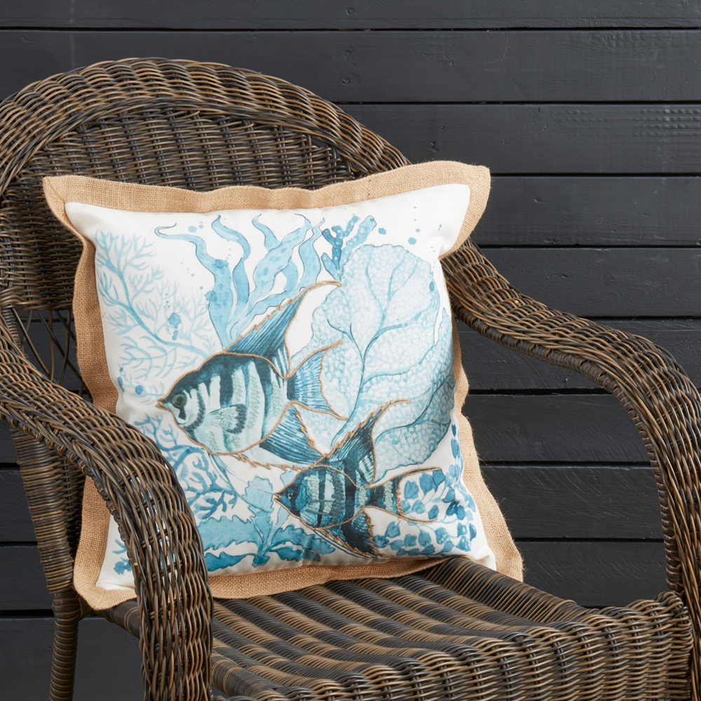 7421 - Sea Fish 18" Outdoor Throw Pillow