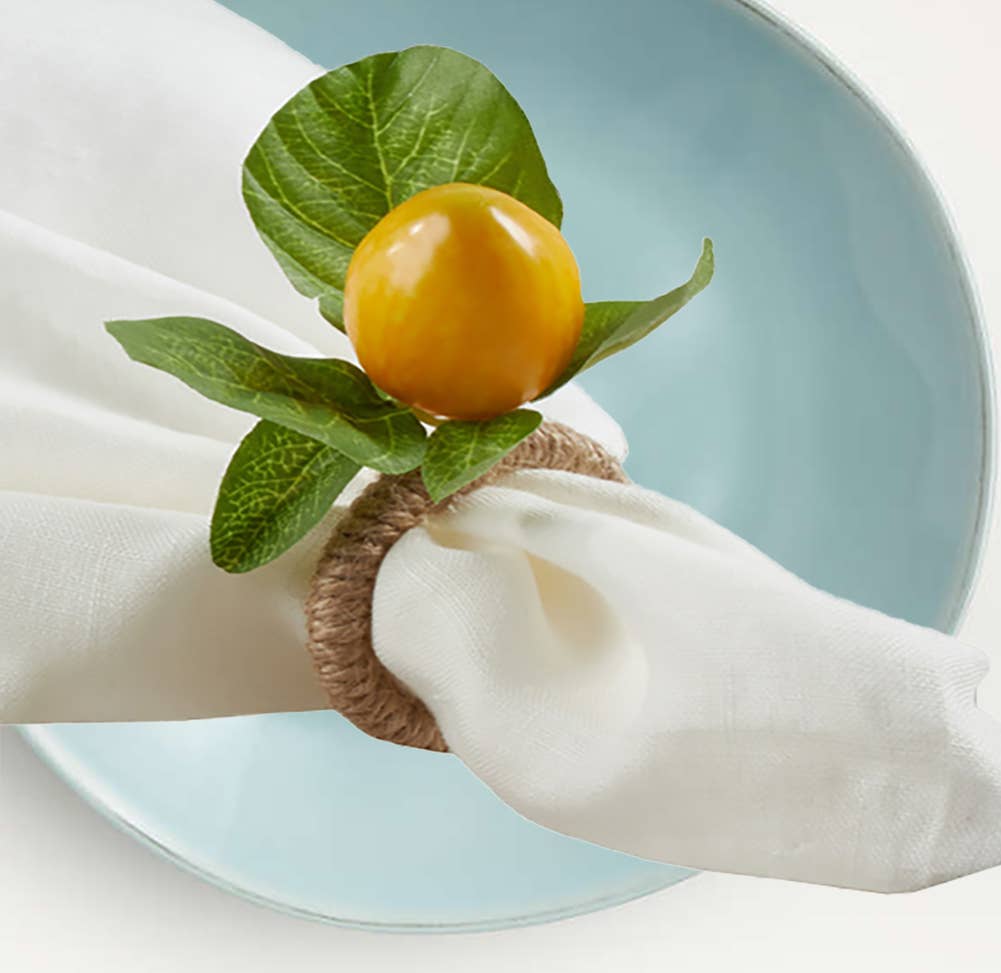 Lovely Lemon Rope Ring Napkin Holder