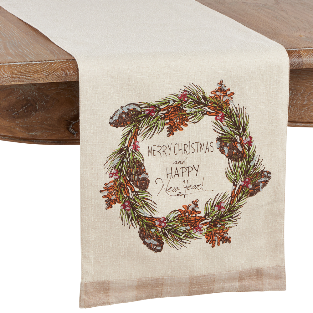 8810 - Merry Christmas & Happy New Year 13"X17" Table Runner