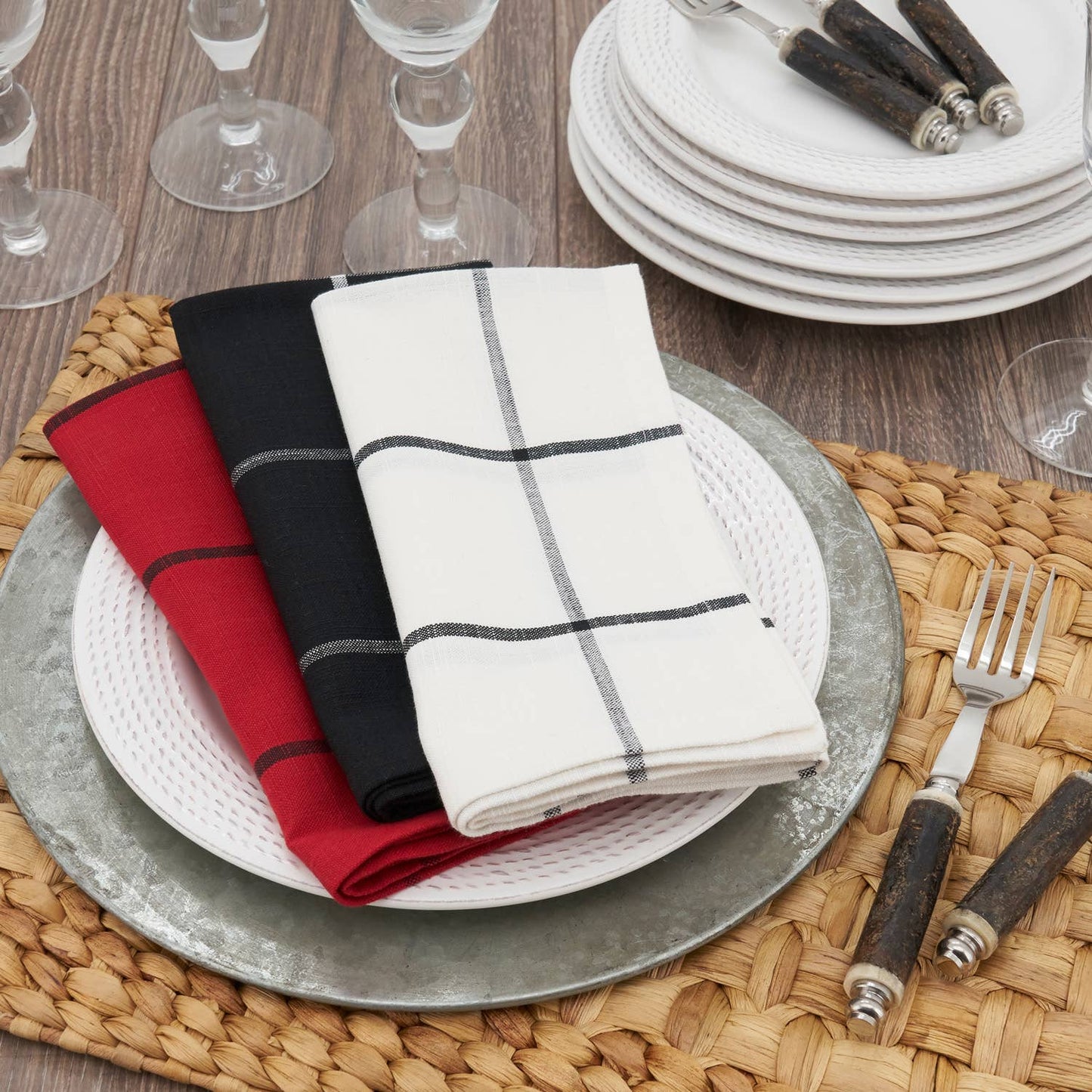 389 - Plaid 20" Cotton Dinner Napkin