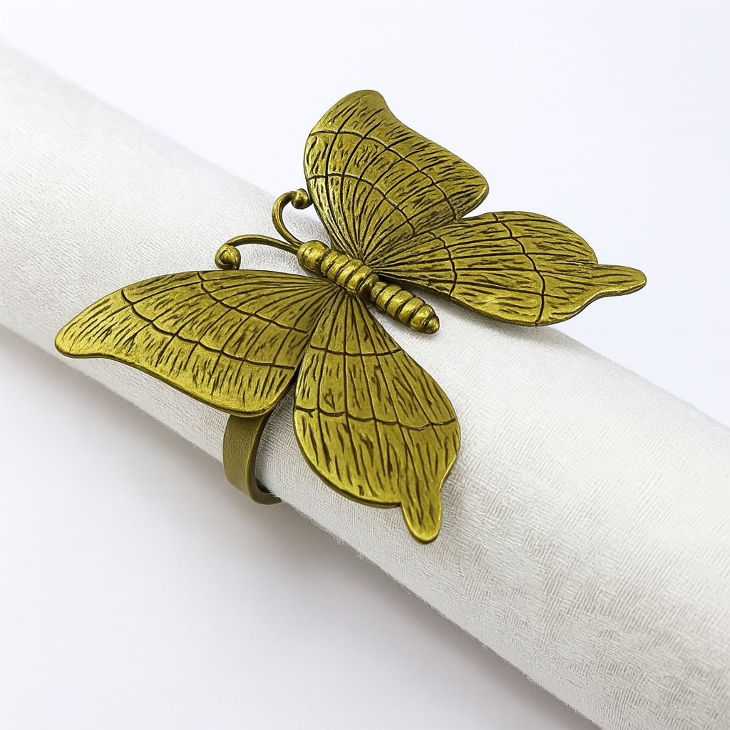Bronze Butterfly Metal Napkin Ring