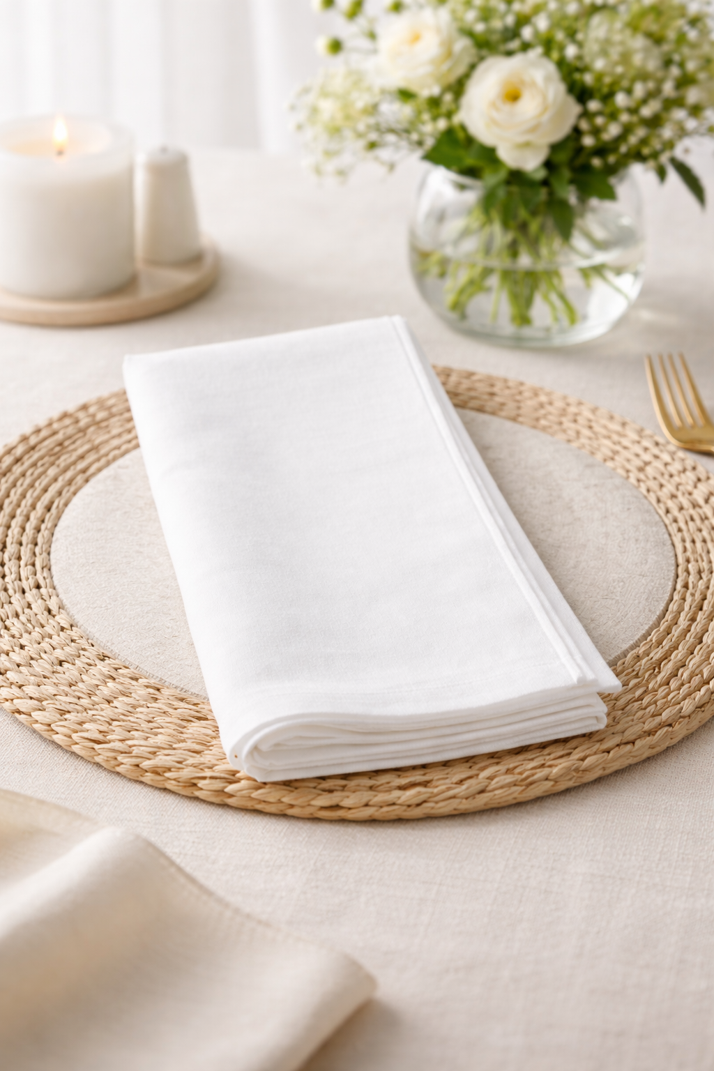 White Restaurant Quality 18" Cotton Napkin