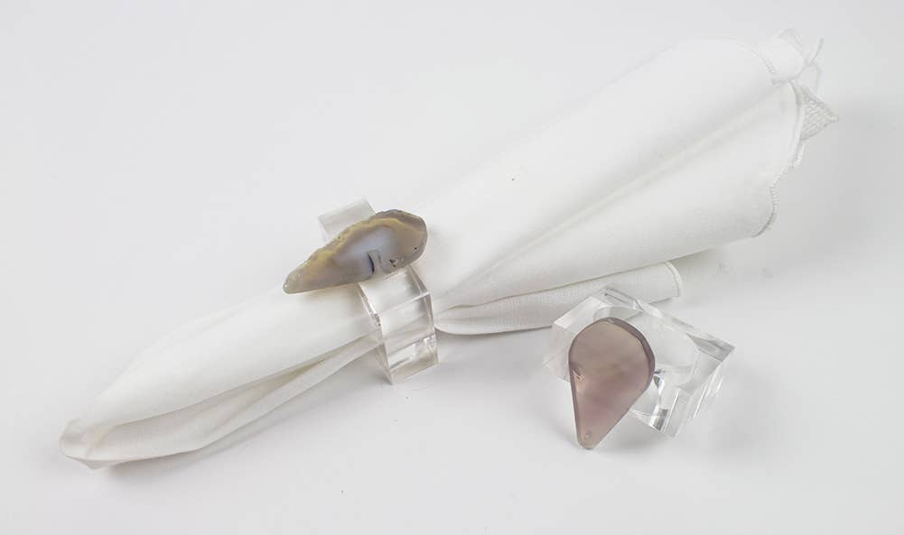 Grey Agate Napkin Holder
