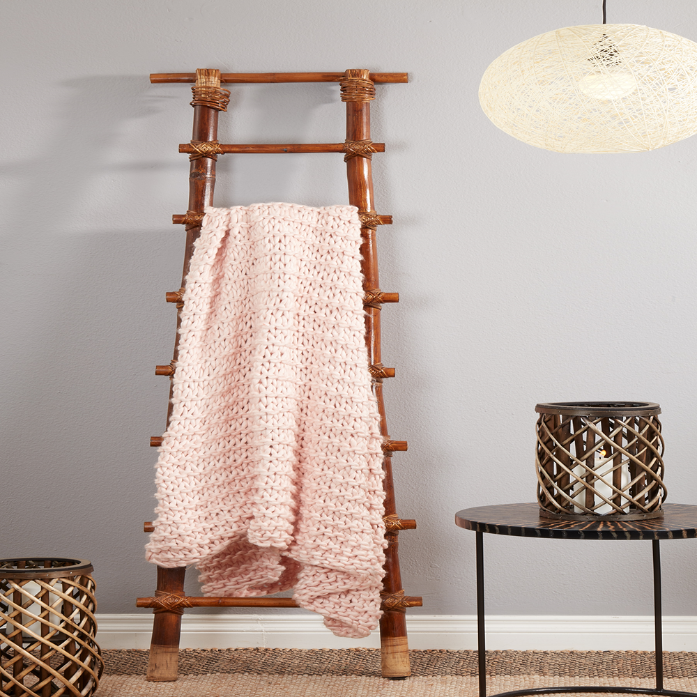 Pink Chucky Knit Throw Blanket