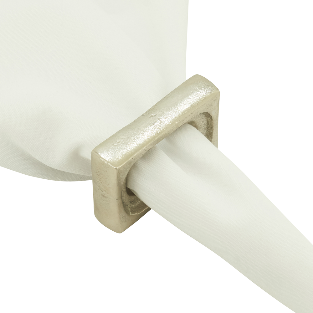 NR970 - Silver Rectangle Aluminum Napkin Ring
