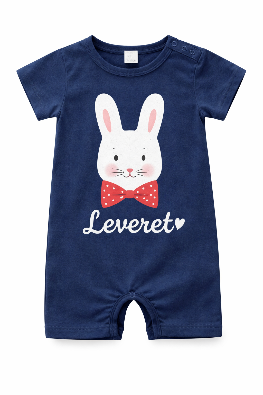 Navy Blue Mr. Bunny Baby Romper
