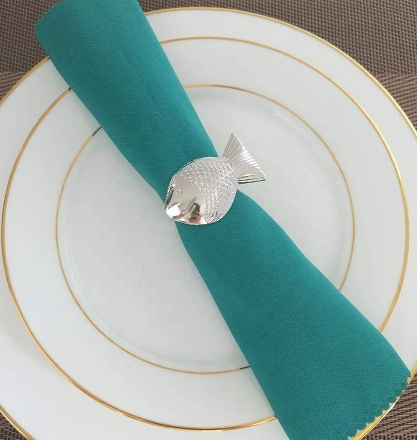 Silver Fish Metal Napkin Ring