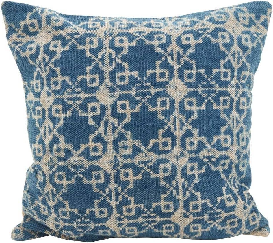 8408 - Indigo Bohemian Distressed 20" Throw Pillow
