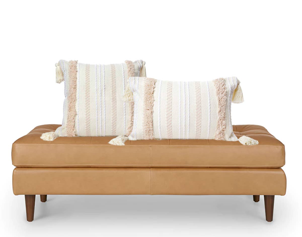 Handmade Tufted Woven Tassel Decorative Throw Pillow