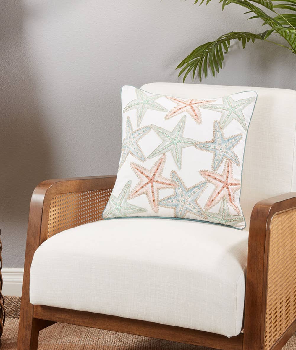 3042 - Starfish Cotton 18" Decorative Throw Pillow