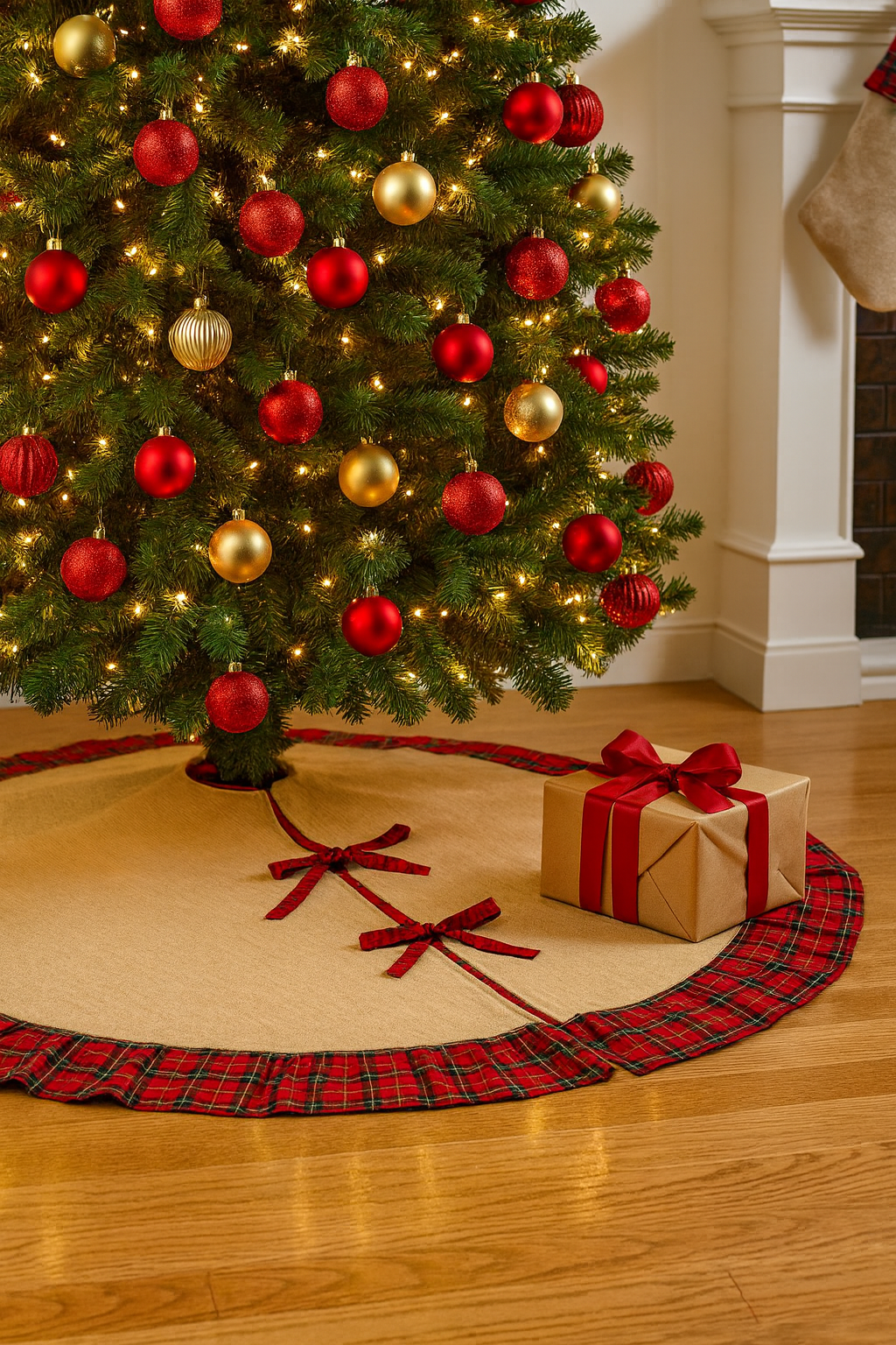 53" Classic Tartan Plaid Dazzle Christmas Tree Skirt