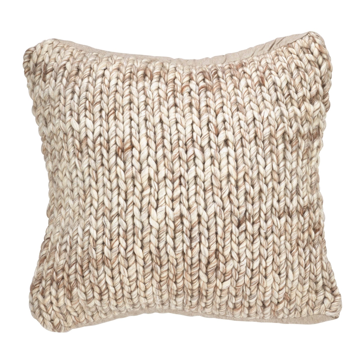 5138 - Hand Cable Knit Down Filled Wool Blend 18" Throw Pillow