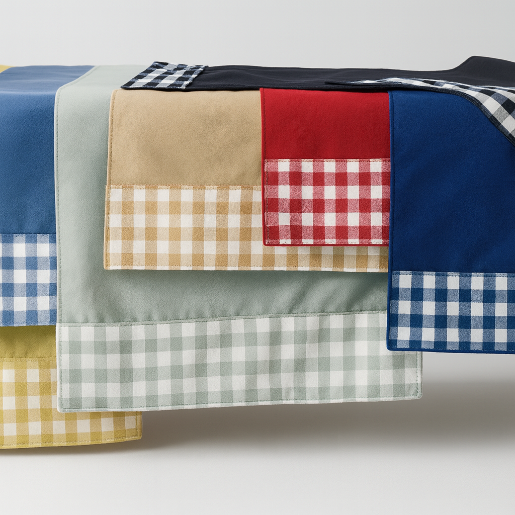 Handmade Plaid Border Reversible Table Runner