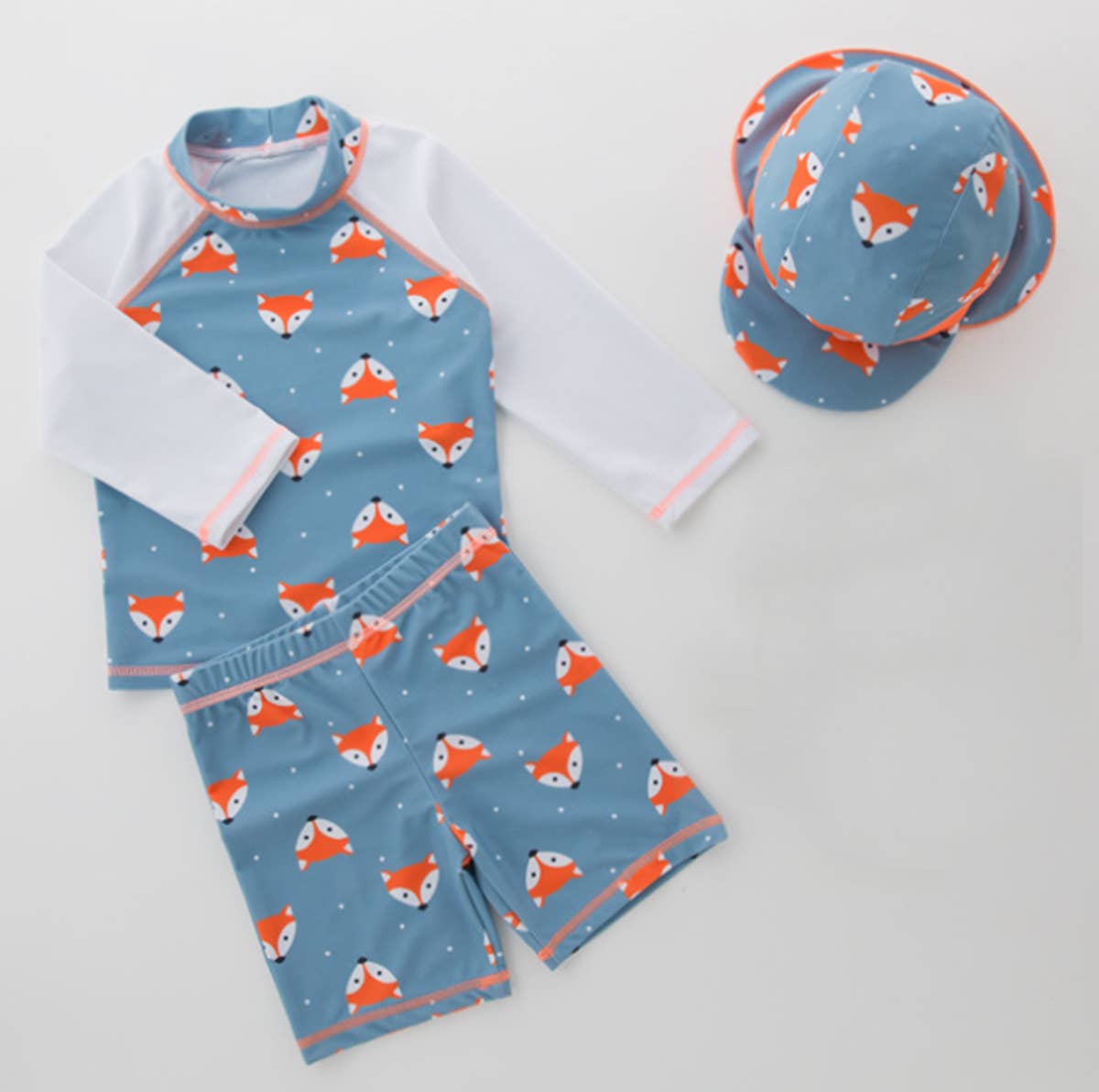 Grey Little Fox 3-Piece Boy Swimwear Set