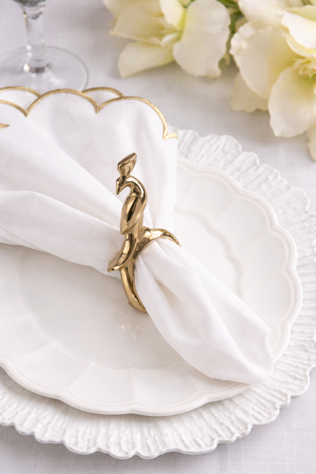 Gold Peacock Aluminum Napkin Ring