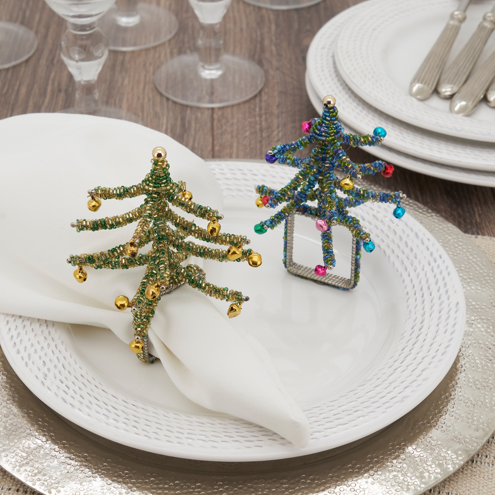 Beaded Christmas Tree Napkin Ring