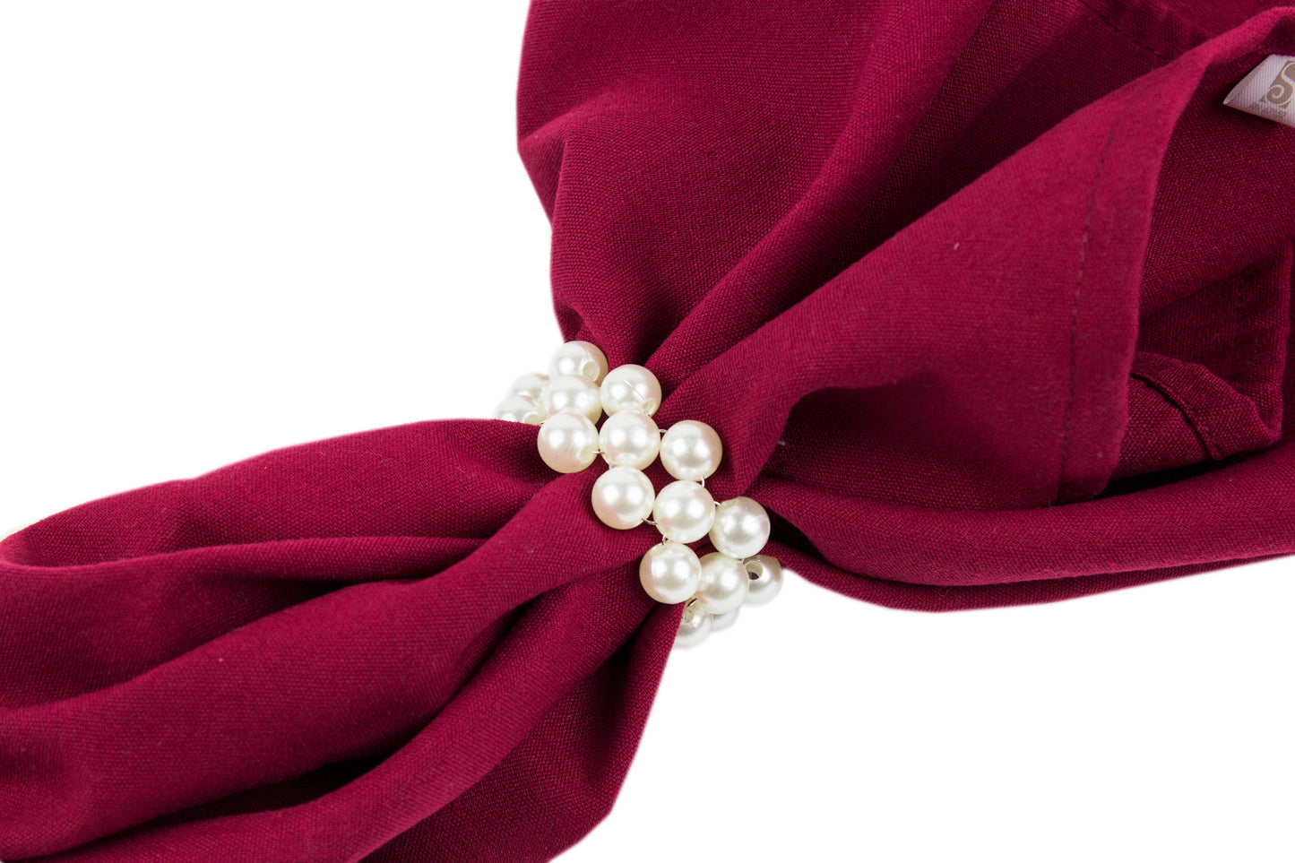 Ivory Faux Pearl Napkin Ring Holder