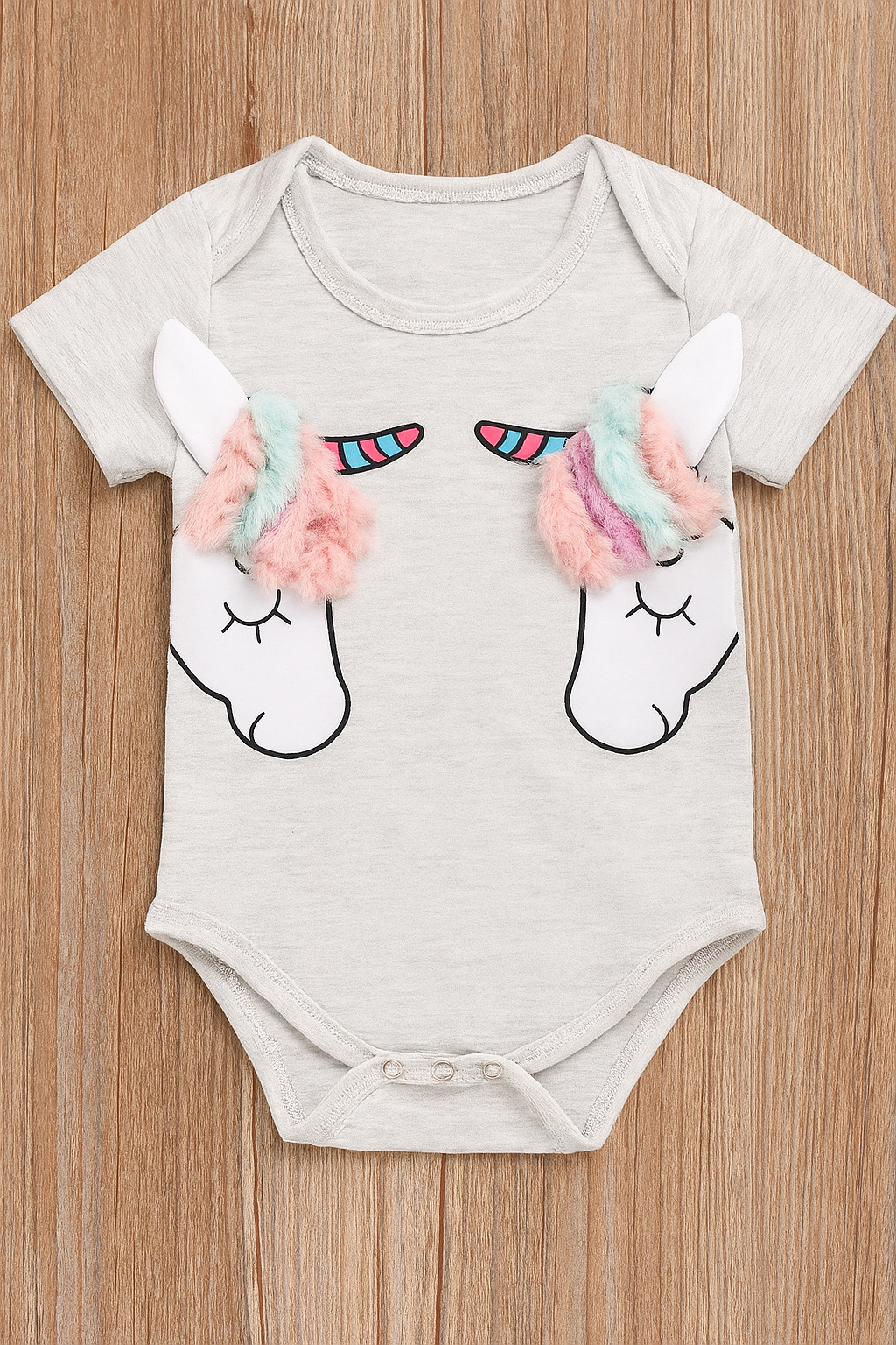 Grey Unicorn Baby Bodysuit