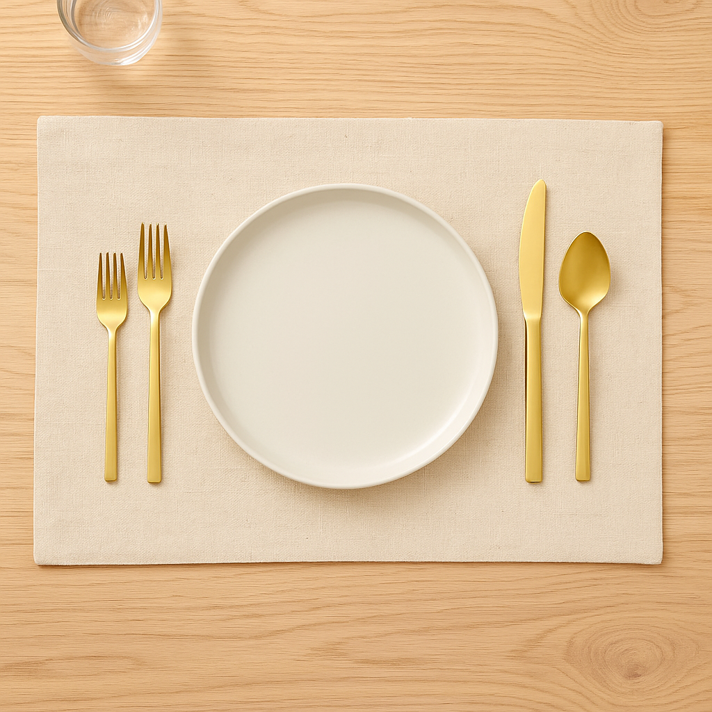 Classic Solid Beige Cotton Blend 14"x19" Placemat