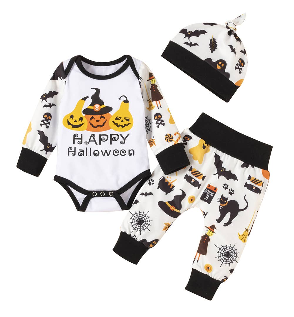 Happy Halloween 3pcs Baby Outfit