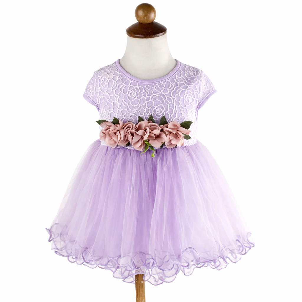 Lilac Lace Tulle Baby Flower Girl Dress