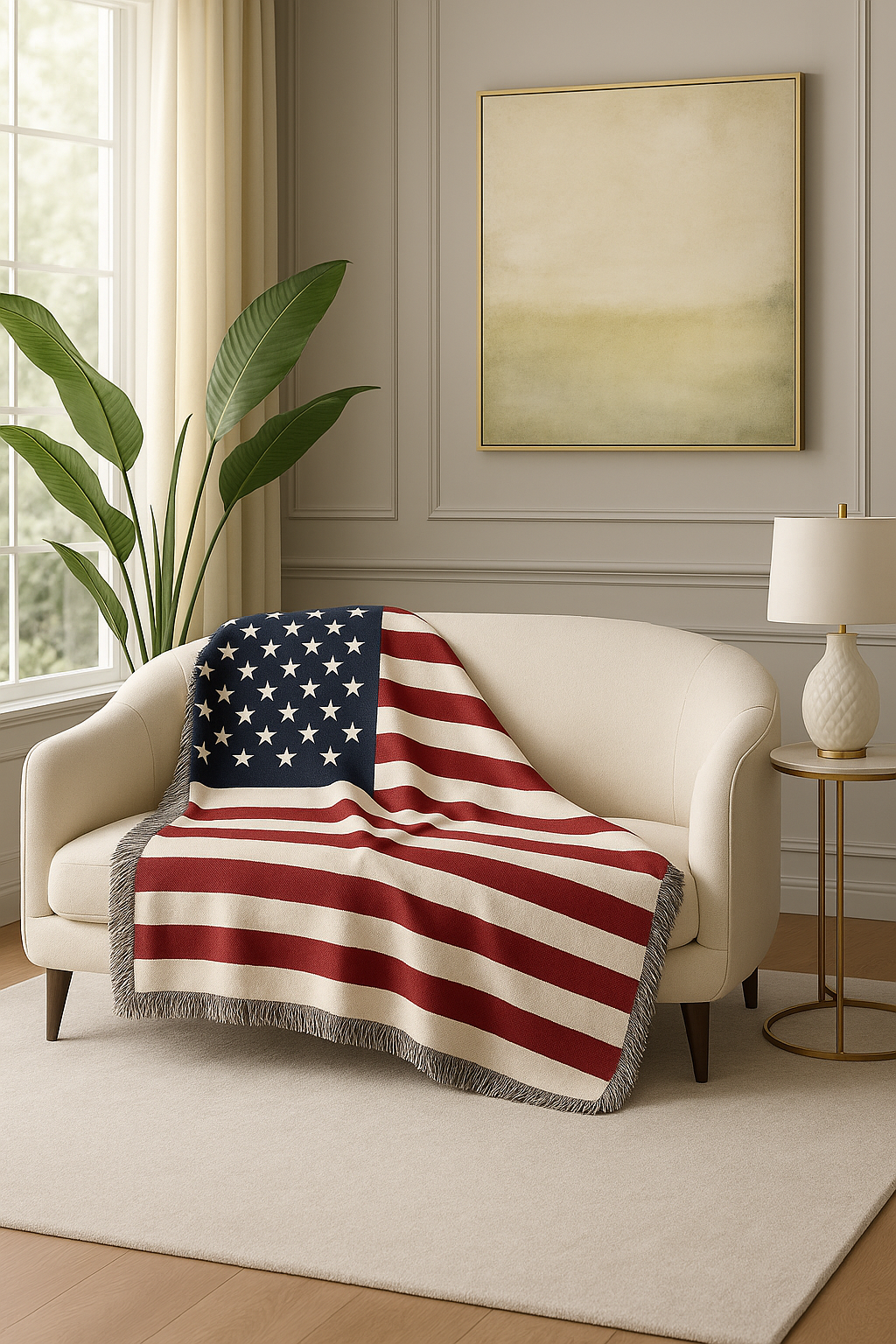 American Flag Tapesty Throw Blanket - 51"x71"