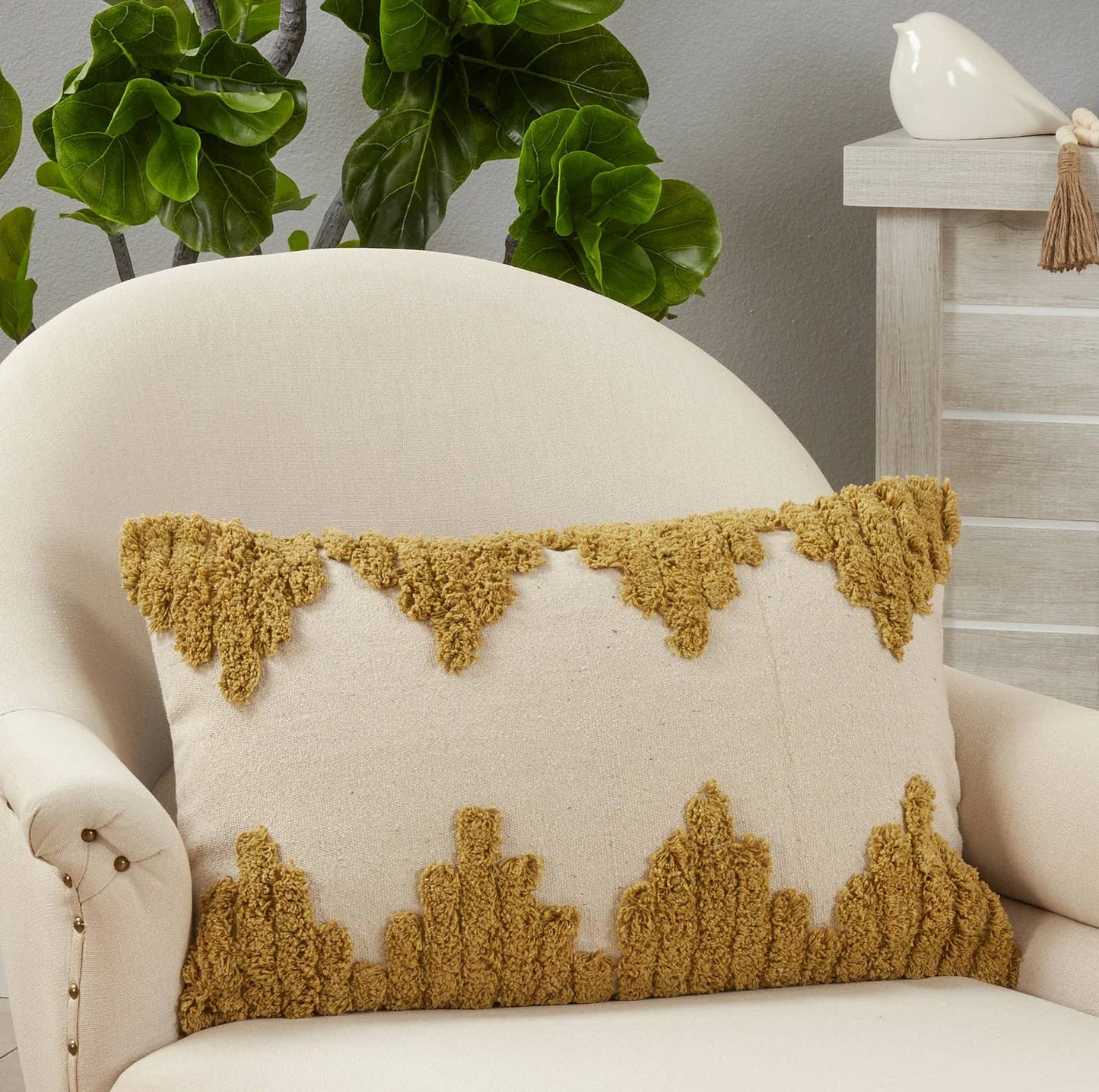 275 - Tufted 13x20 Modern Cotton Throw Pillow