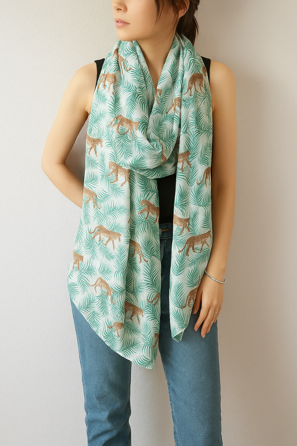 Tropical Leopard Soft Scarf Wrap