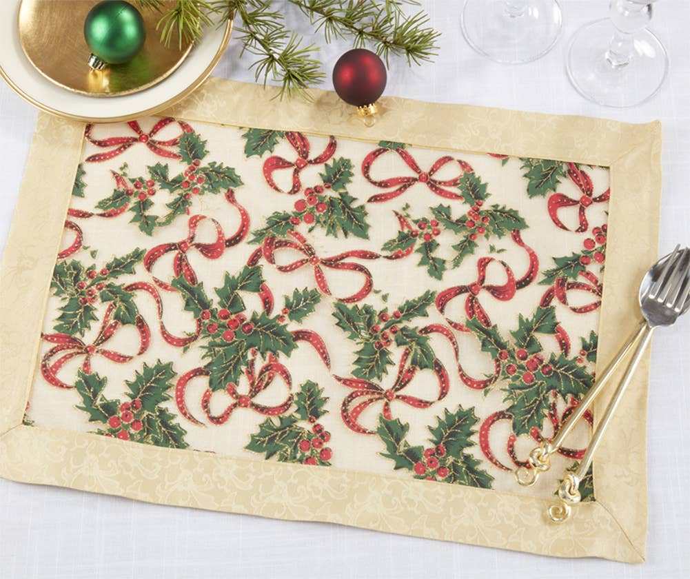 Gitter Accents Sheer Festive Gold 14"x20" Placemat
