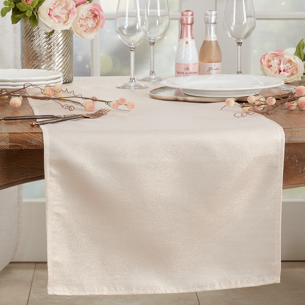 Rose Gold Shimmering Holiday Table Runner