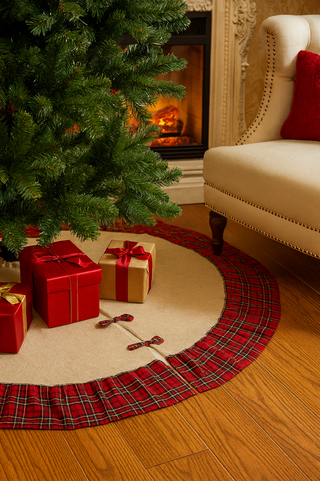 Classic Tartan Plaid Dazzle 53" Christmas Tree Skirt