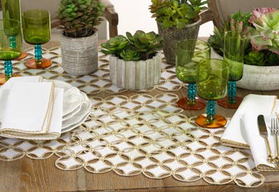 Gold White Cutwork 14x20 Placemat