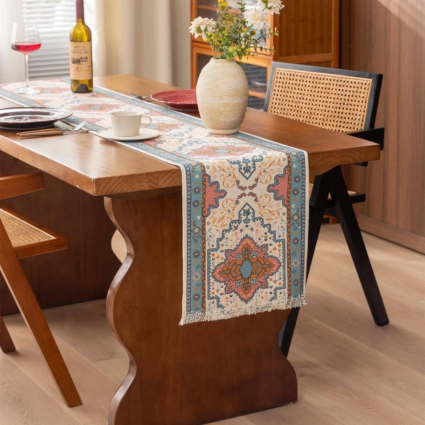 Ethnic Floral Print Boho Table Runner