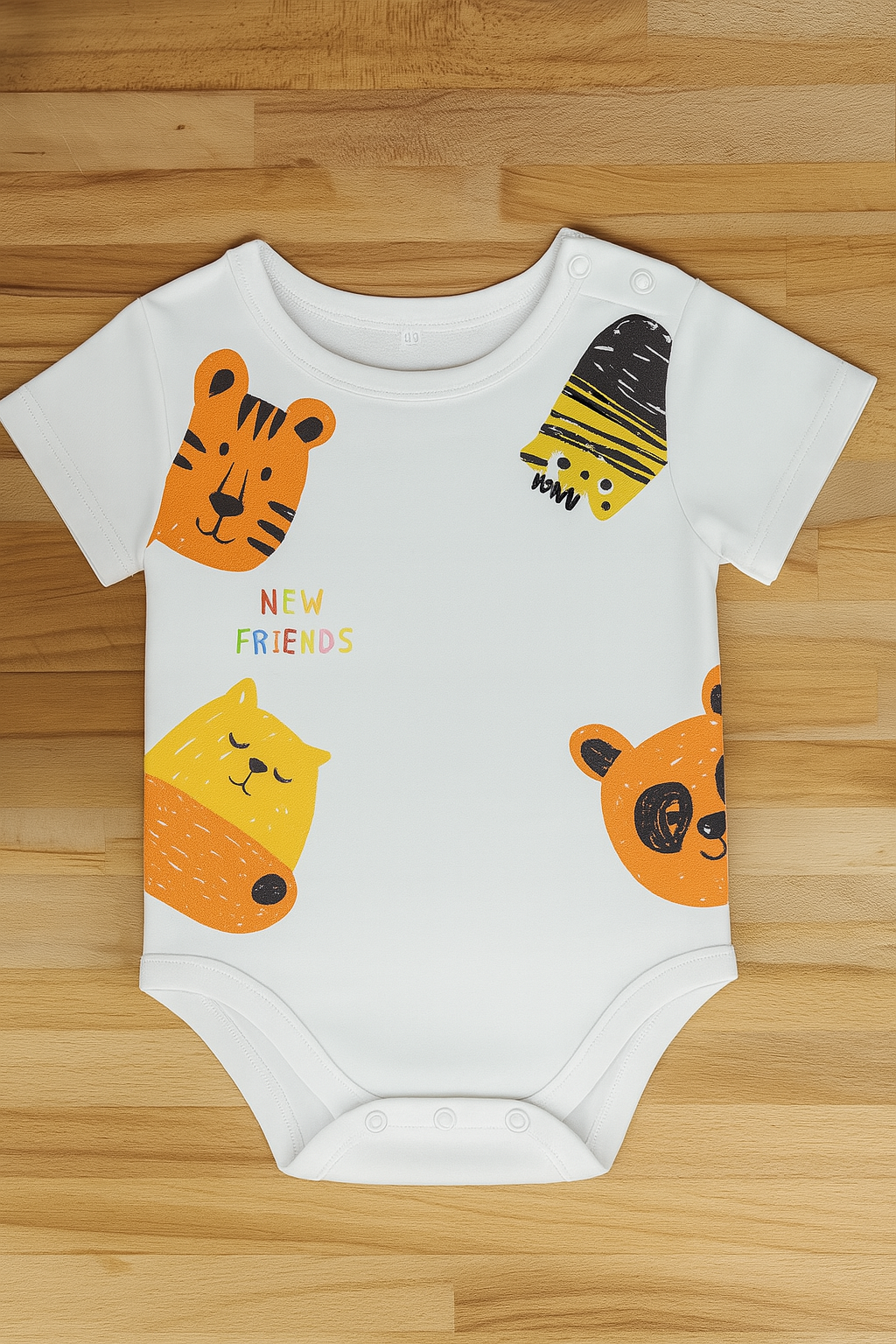Little Animals White Cotton Baby Romper