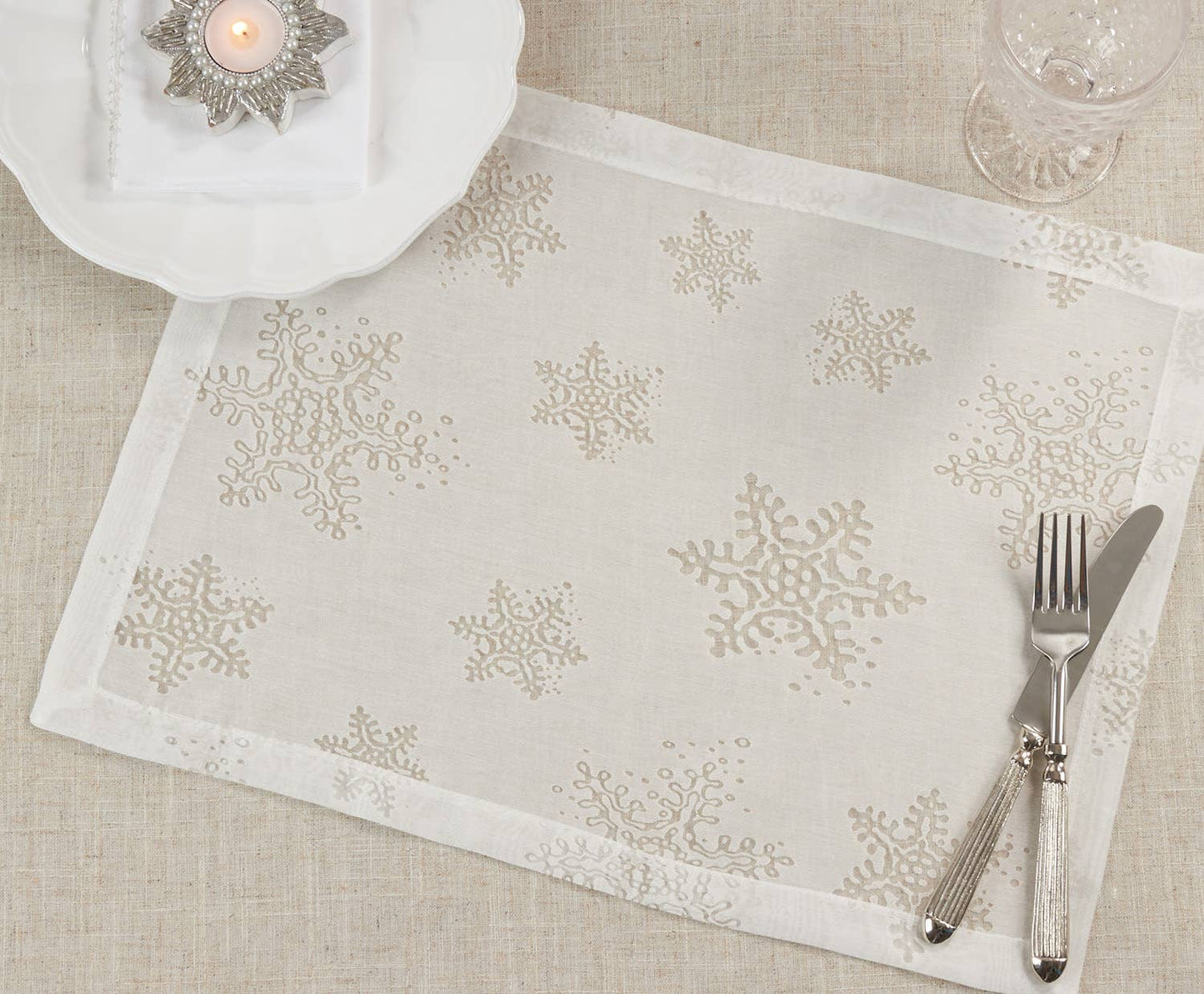 8000 - Burnout Snowflake White 14x20 Placemat