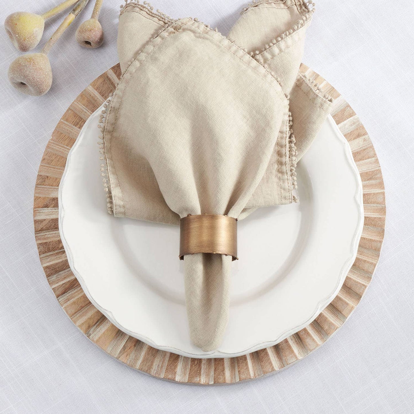 Gold Dot Rim Metal Napkin Ring