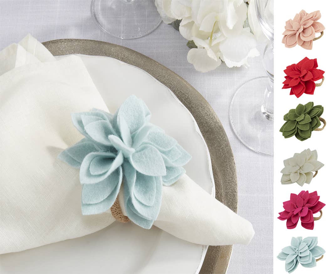 Unique Felt Flower Napkin Ring