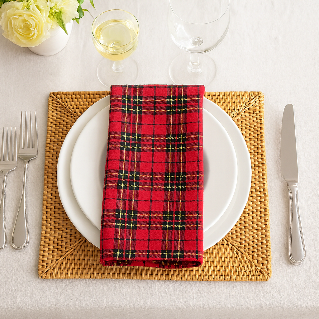 Tartan Plaid Red 20" Dinner Napkin