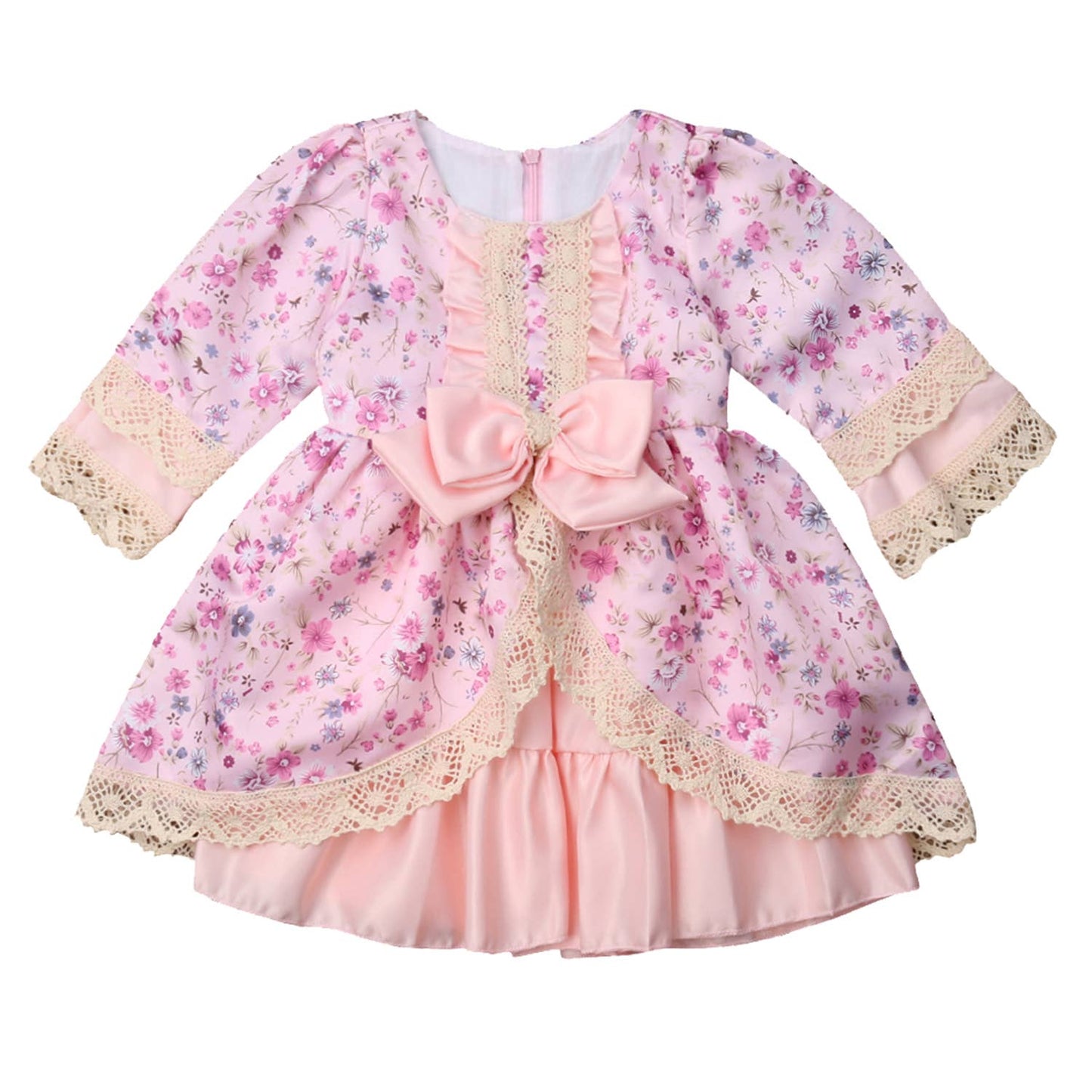 Pink Victorian-Inspired Toddler Girl Dress